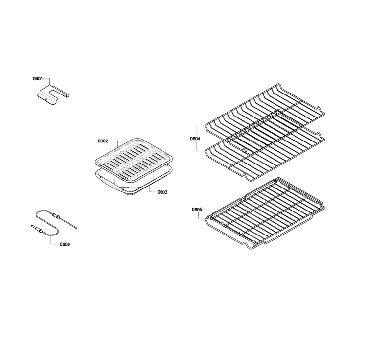 Rack Assy Diagram and Parts List for HEI7132U 05 Bosch Range