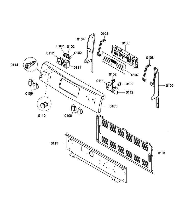 Control Panel Diagram and Parts List for HES3063U 03 Bosch Range