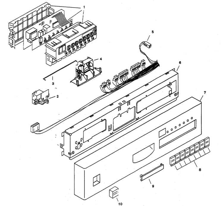 Fascia Panel Diagram and Parts List for SHU6805UC 06 Bosch Dishwasher