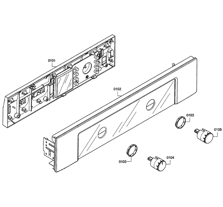 Control Panel Diagram and Parts List for HBN5450UC 05 Bosch Wall Oven