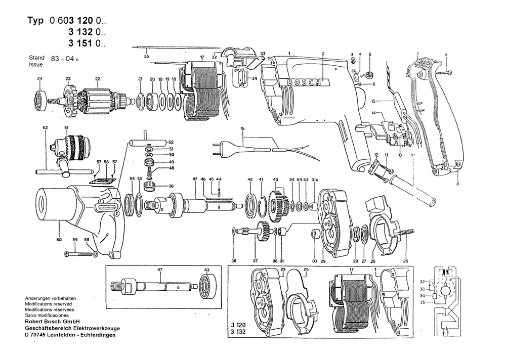 Diagram Diagram and Parts List for M41S 0 603 151 060 Bosch Cordless Drill