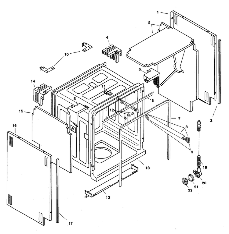 Tank Assy Diagram and Parts List for SHU9926UC 12 Bosch Dishwasher