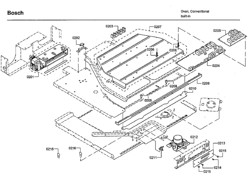 Pcb Assembly Diagram and Parts List for HBLP651LUC 03 Bosch Wall Oven