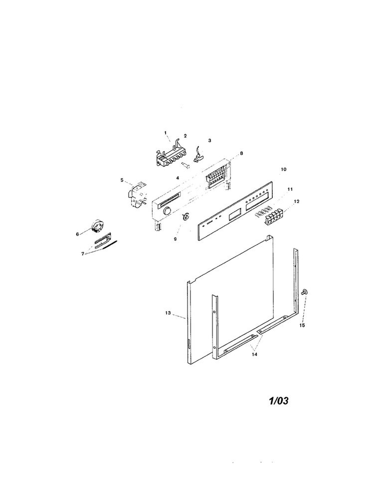 Fascia Panel And Outer Door Diagram and Parts List for SMU4092UC 14 Bosch Dishwasher