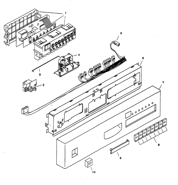Fascia Panel Diagram and Parts List for SHU6805UC 12 Bosch Dishwasher