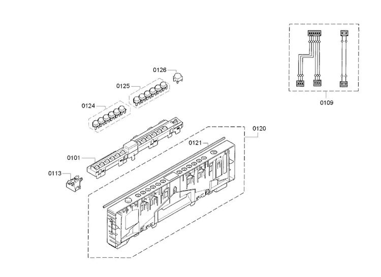 Control Panel Diagram and Parts List for SPV68U53UC 30 Bosch Dishwasher