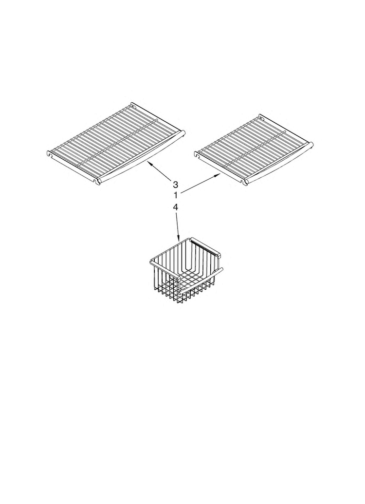 Freezer Shelf Parts Diagram and Parts List for KBUDT4265E 04 Thermador Refrigerator