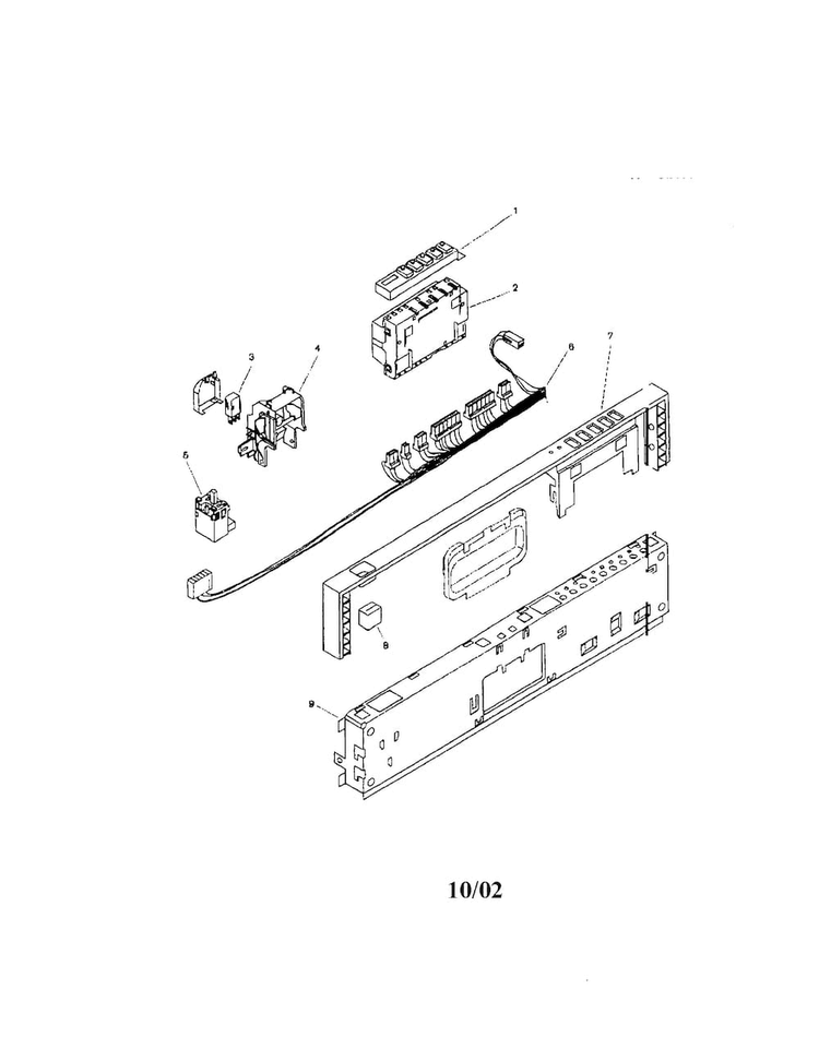 Fascia Panel Diagram and Parts List for SHU9925UC 12 Bosch Dishwasher