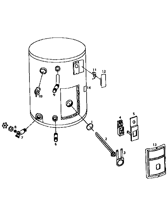 Replacement Parts Diagram and Parts List for 153327031  Kenmore Water Heater