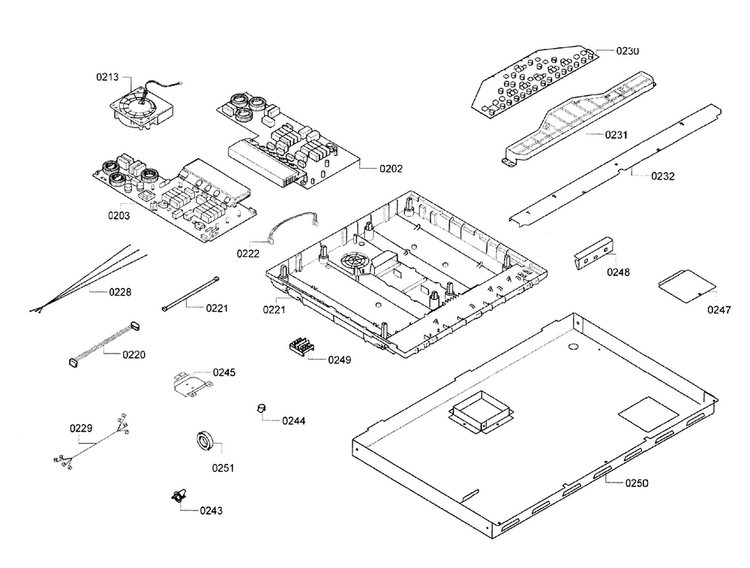 Pcb Diagram and Parts List for NIT8066SUC 01 Bosch Cooktop