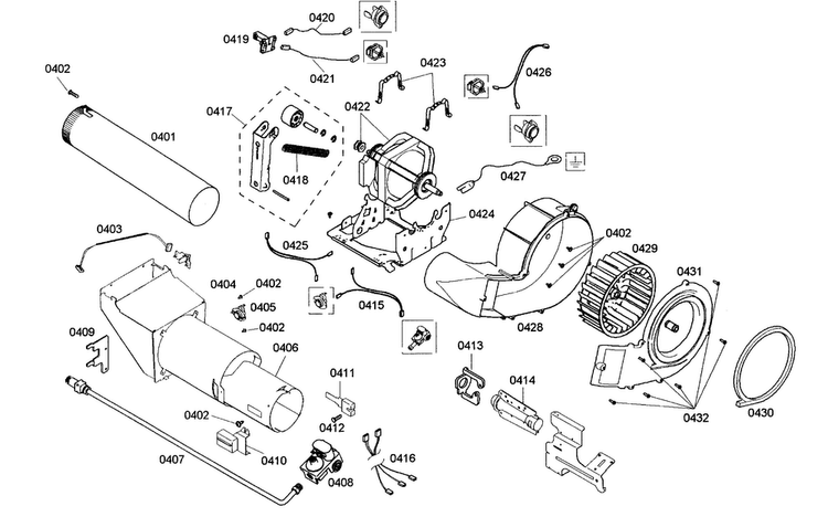 Motor/heater Diagram and Parts List for WTMC8520UC 05 Bosch Dryer