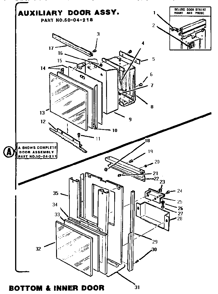Door Assemblies Diagram and Parts List for TMC28WC  Thermador Trash Compactor