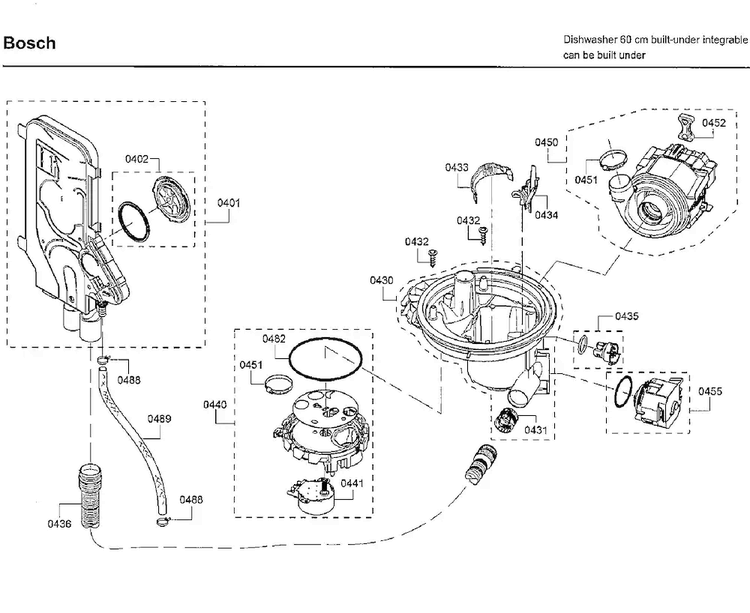 Pump Diagram and Parts List for SHPM78W56N 01 Bosch Dishwasher