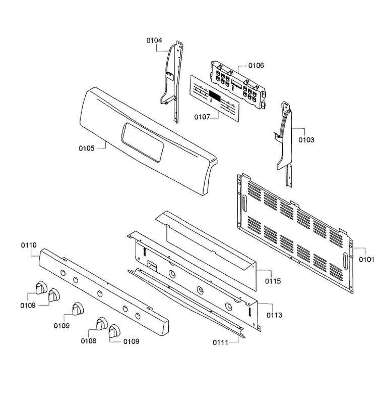 Control Panel Diagram and Parts List for HGS5053UC 11 Bosch Range