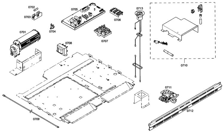 Mounting Assy Diagram and Parts List for POMW30101  Thermador Microwave