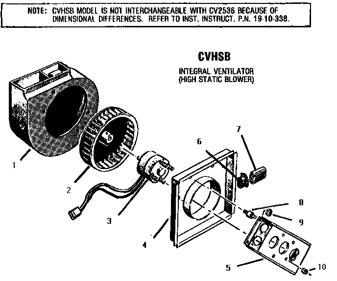 Integral Ventilator Diagram and Parts List for CCV36  Thermador Cooktop