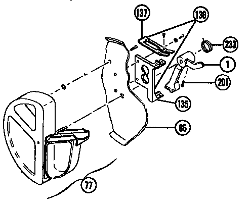 Detergent Cup Diagram and Parts List for CP888000  Thermador Dishwasher