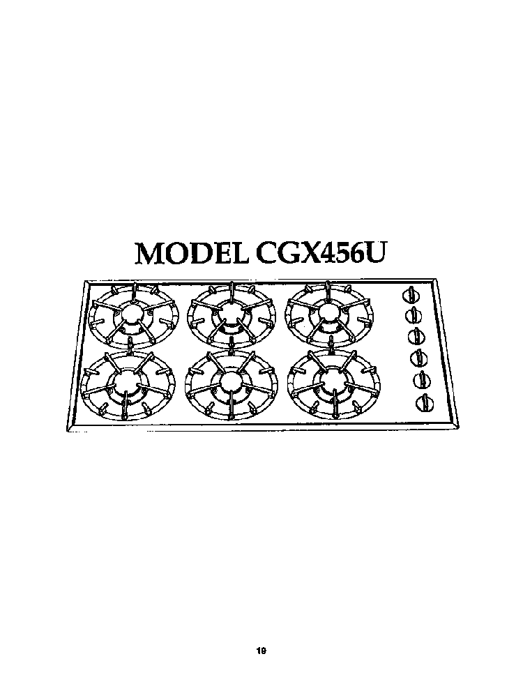 Cooktop Diagram and Parts List for CGX456U  Thermador Cooktop