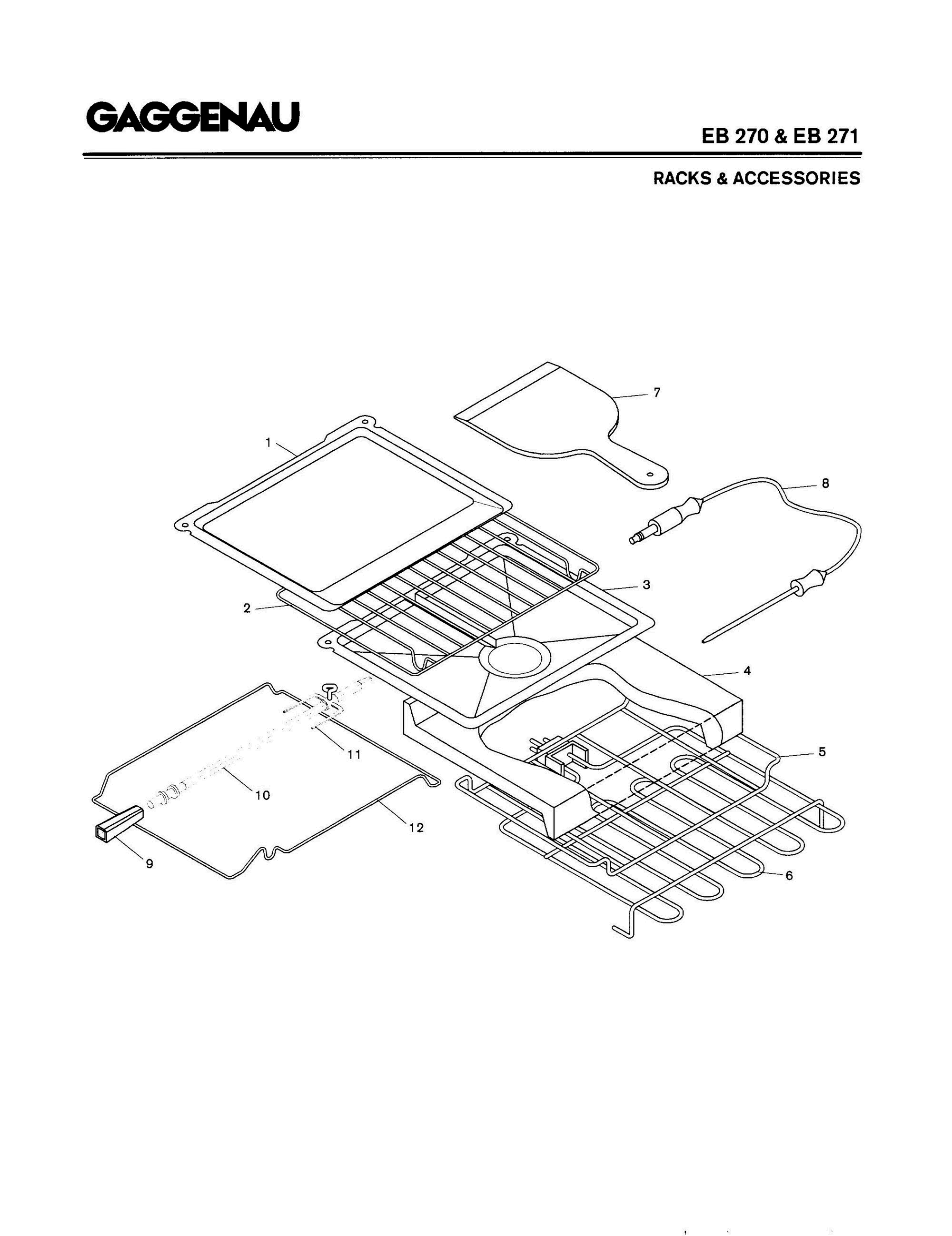 05 - RACKS & ACCESSORIES Diagram and Parts List for EB270-620  Bosch Range