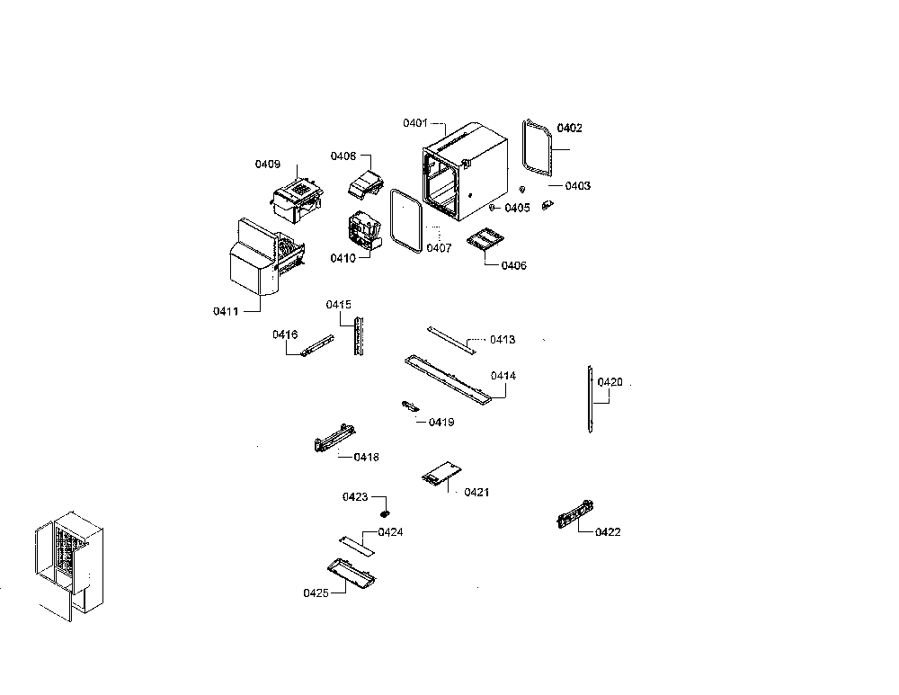 Ice maker Diagram and Parts List for B26FT50SNS 01 Bosch Refrigerator