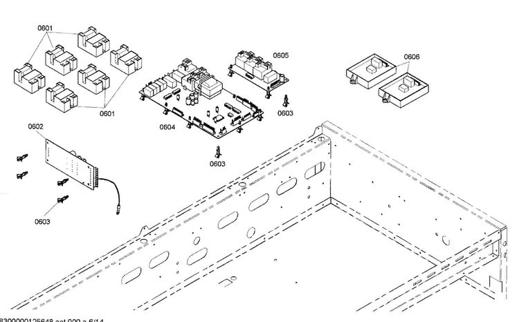 Control Assy Diagram and Parts List for PRL486EDG04  Thermador Range