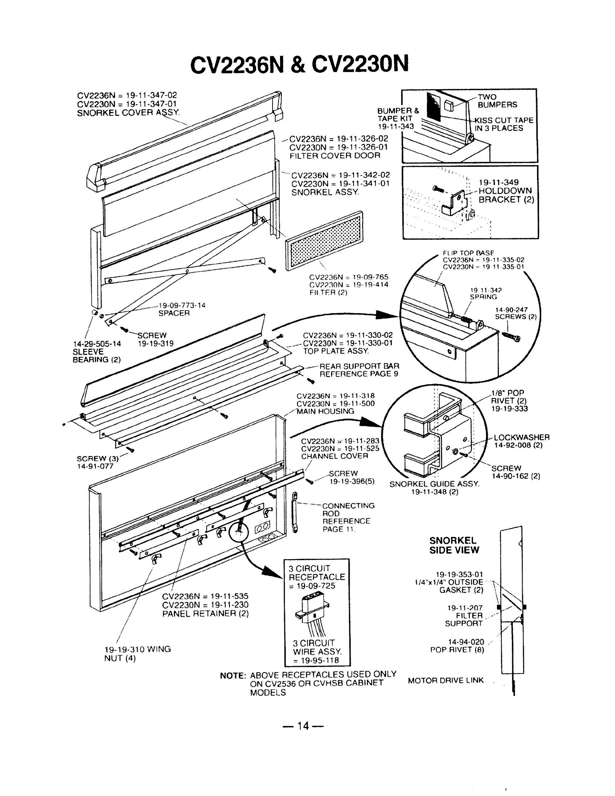 14 - SNORKEL Diagram and Parts List for TMH30S  Bosch Range