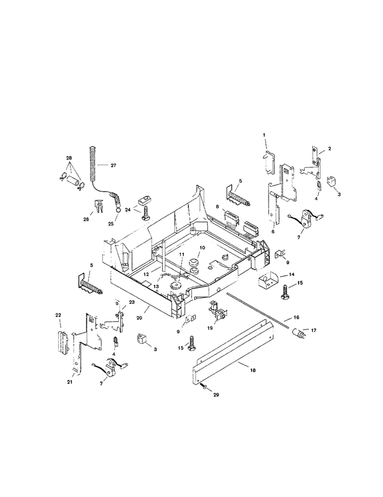Base Diagram and Parts List for SHU9912UC 06 Bosch Dishwasher
