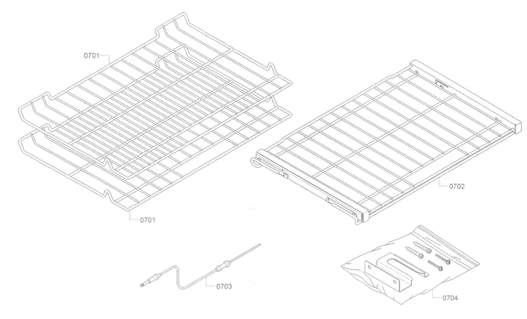 Rack Diagram and Parts List for HEI8054U 04 Bosch Range