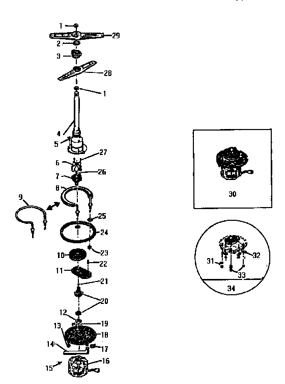Pump Diagram and Parts List for WKD2700  Thermador Dishwasher