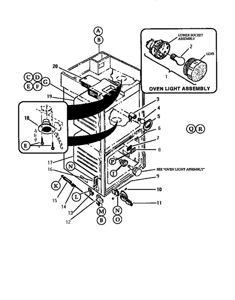 Body Parts 1 Diagram and Parts List for CMT127N-01  Thermador Microwave