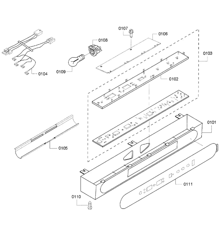 Control Panel Diagram and Parts List for KBUDT4255E 05 Thermador Refrigerator