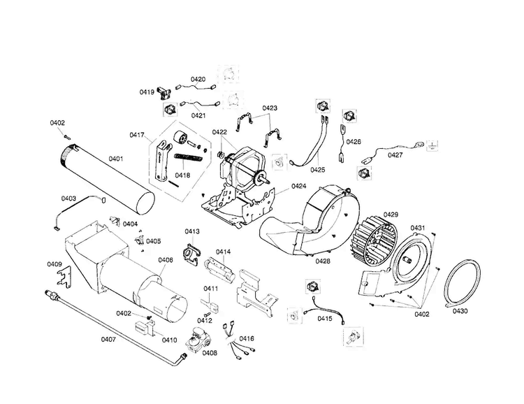 Motor Assembly Diagram and Parts List for WTMC652SUC 01 Bosch Dryer