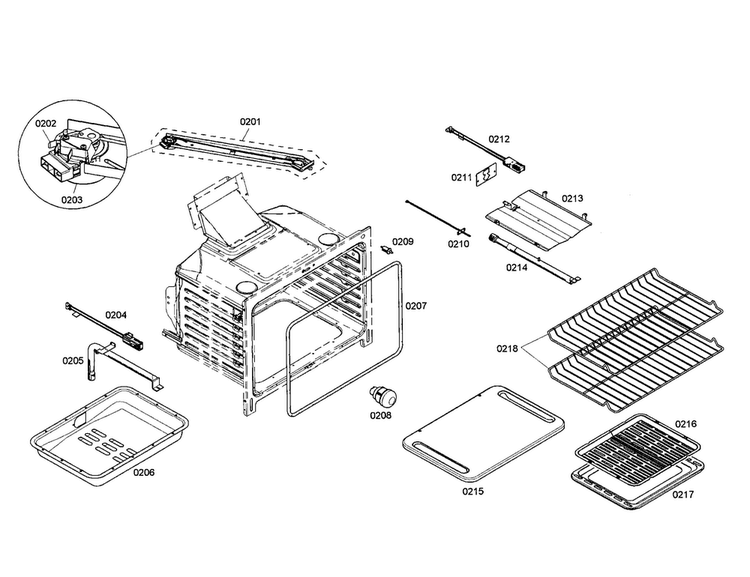 Cabinet/racks Diagram and Parts List for HGS3052UC 01 Bosch Range