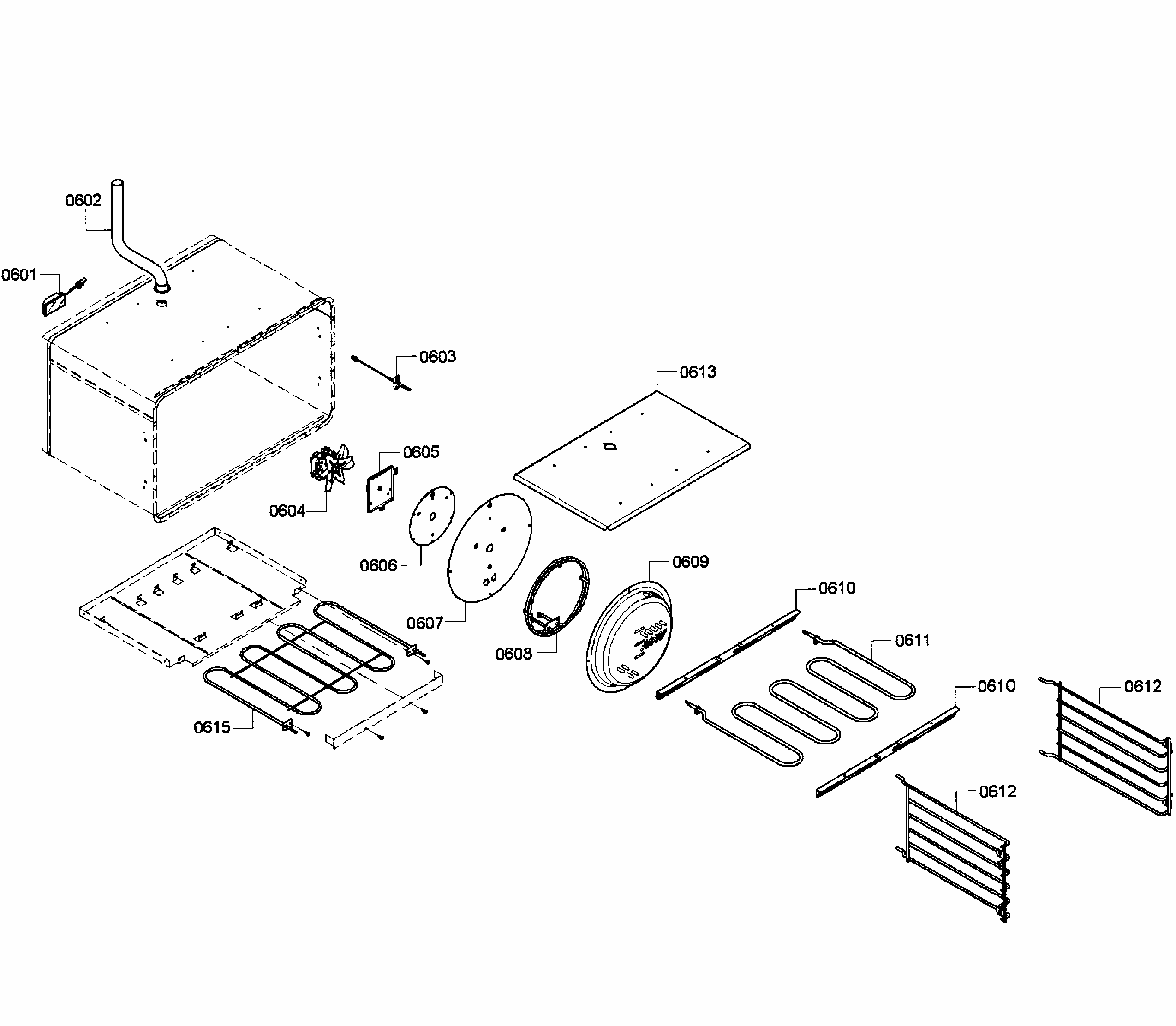 Oven Assy Diagram and Parts List for PRD366GHC 11 Thermador Range