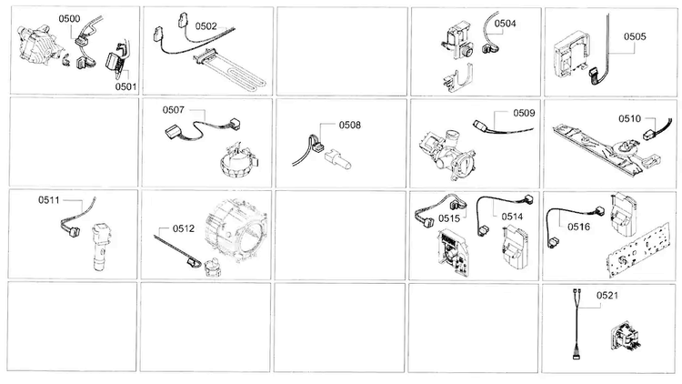 Cable Harness Diagram and Parts List for WAT28400UC 01 Bosch Washer