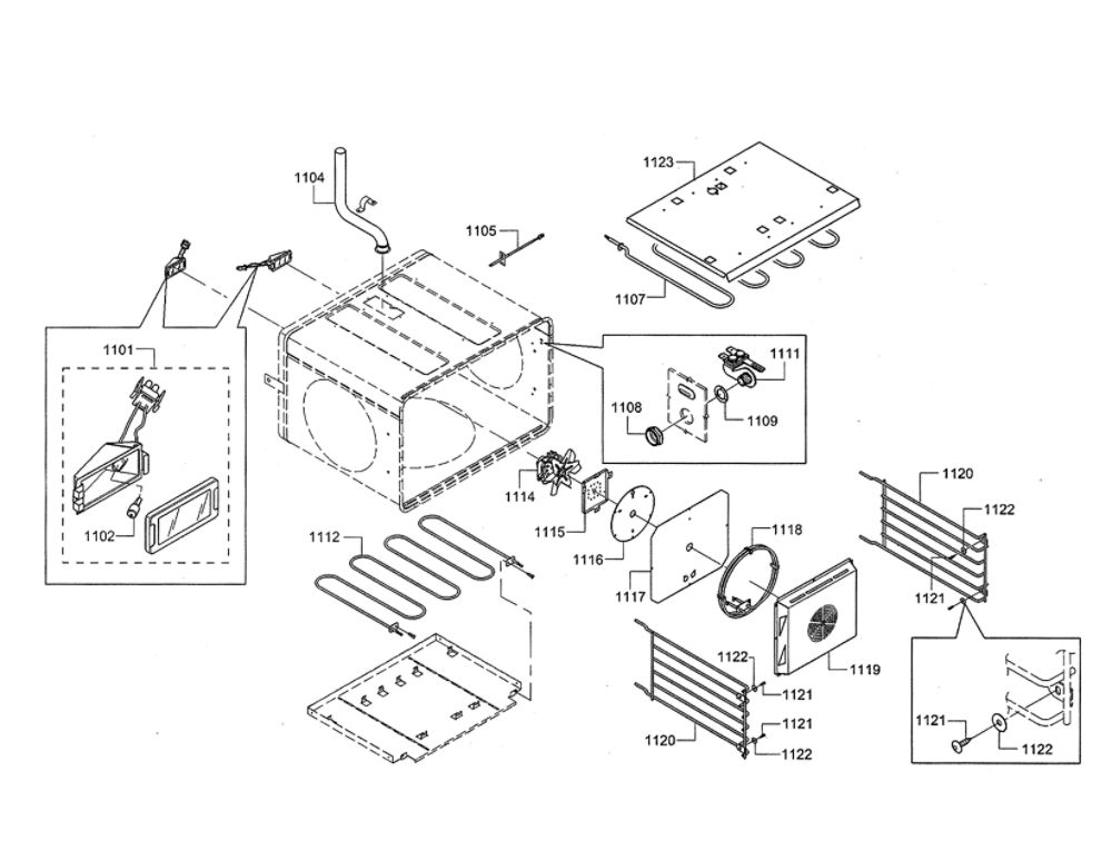 Broil Reflector/Motor Diagram and Parts List for PRD48JDSGU 09 Thermador Range