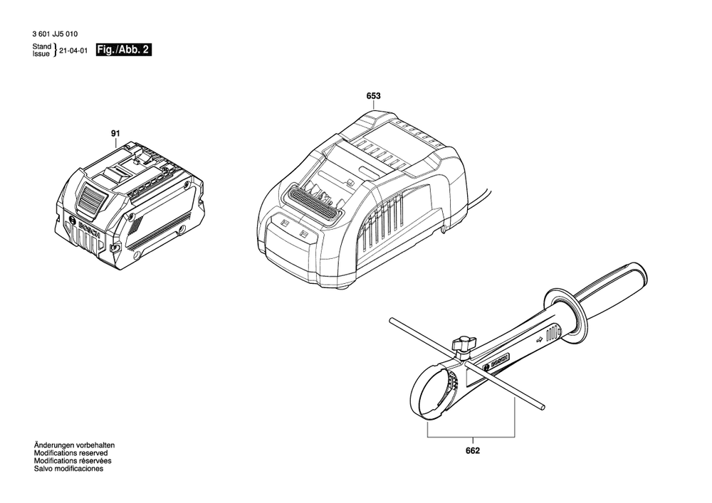 Diagram 2 Diagram and Parts List for GSR18V-1330C 3 601 JJ5 010 Bosch Cordless Drill