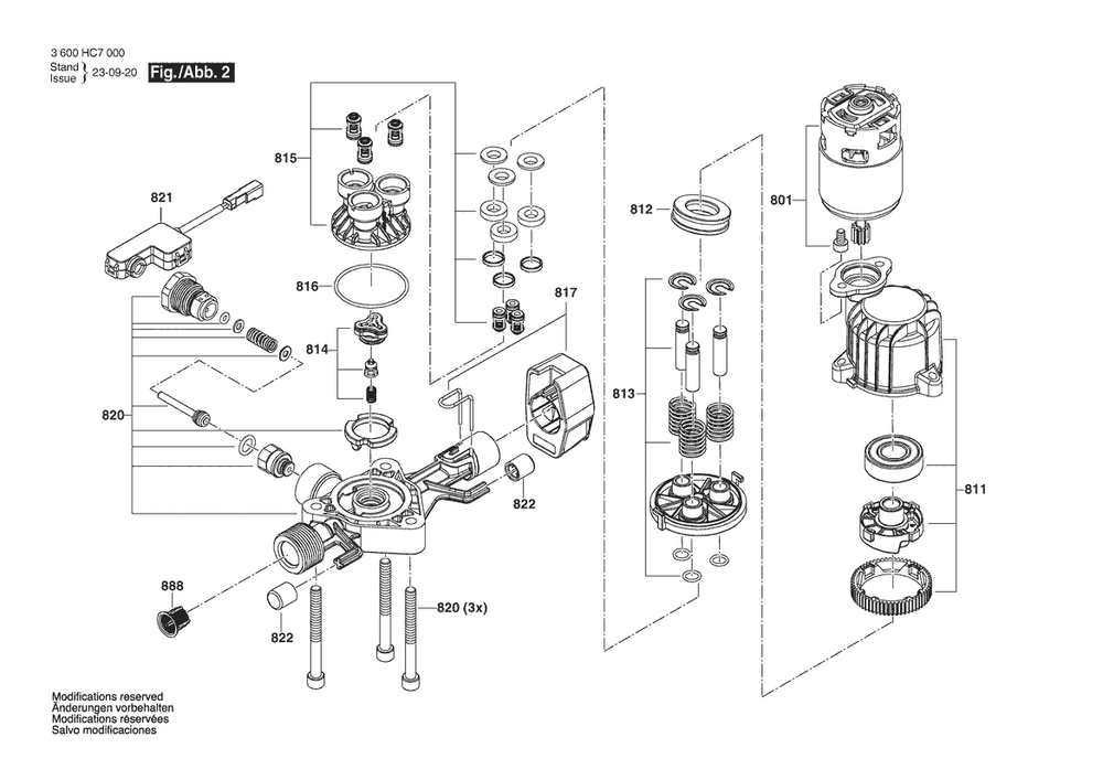 Section 2 Diagram and Parts List for 3600HC7000  Bosch Miscellaneous