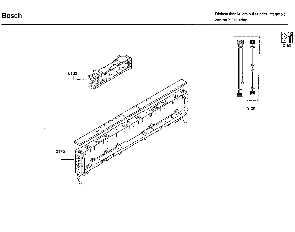 Control panel Diagram and Parts List for SHX9PT55UC B4 Bosch Dishwasher