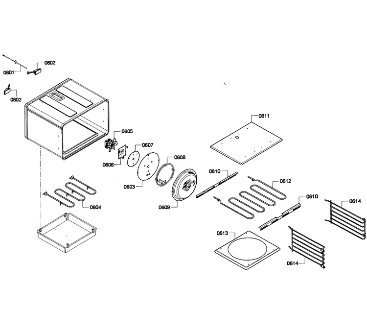 Oven Cell Diagram and Parts List for PRD304EG 10 Thermador Range