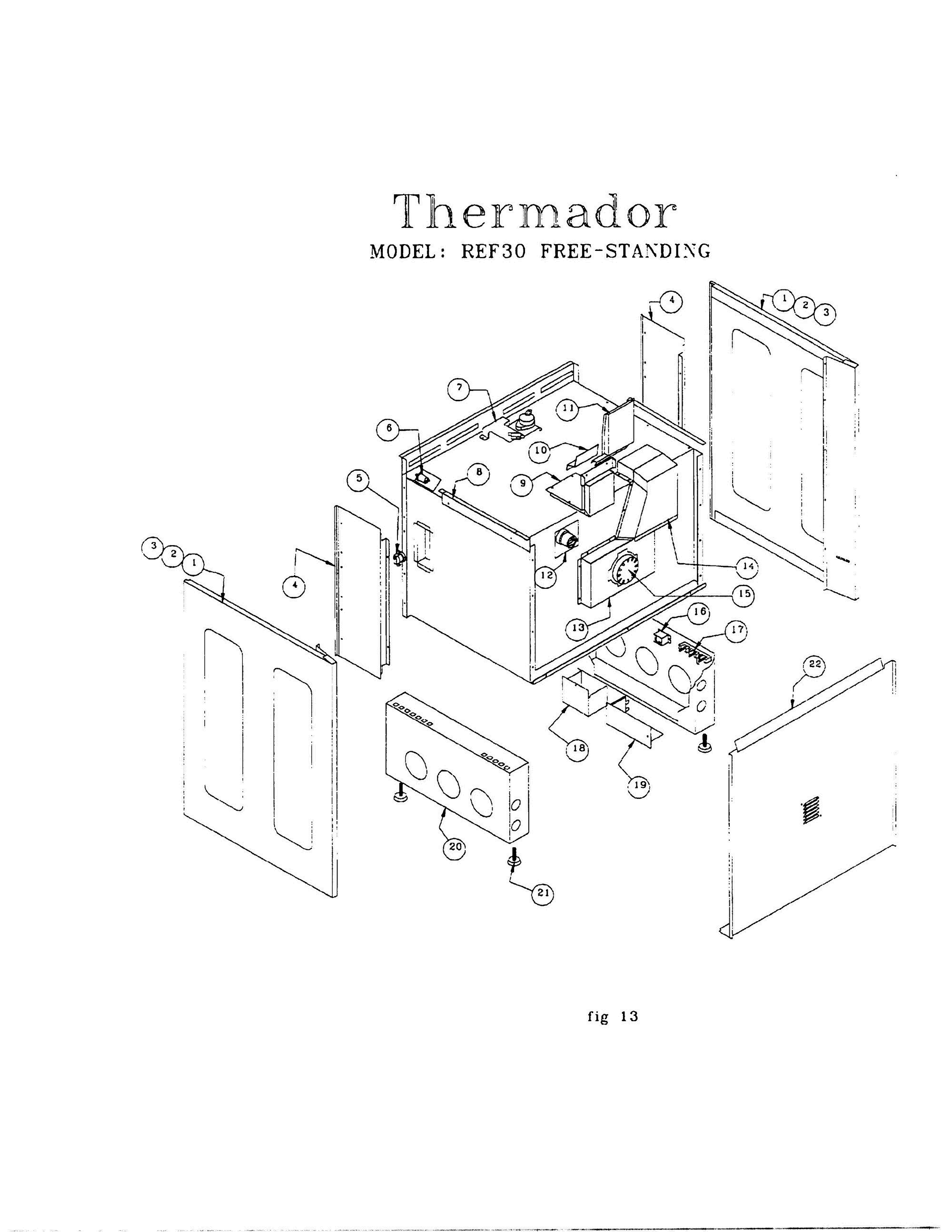 15 - REF30 FREE-STANDING Diagram and Parts List for RDDS30  Bosch Range