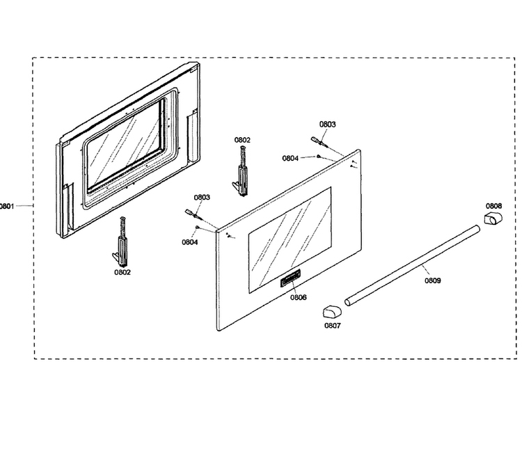Door Assy Diagram and Parts List for PRD366EHC 07 Thermador Range
