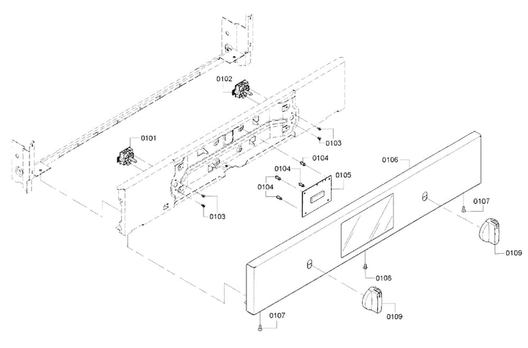 Control Panel Diagram and Parts List for HBL5451UC 01 Bosch Wall Oven