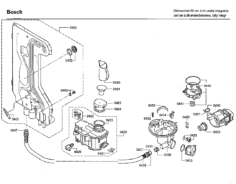 Pump Diagram and Parts List for SHV9PT53UC 80 Bosch Dishwasher
