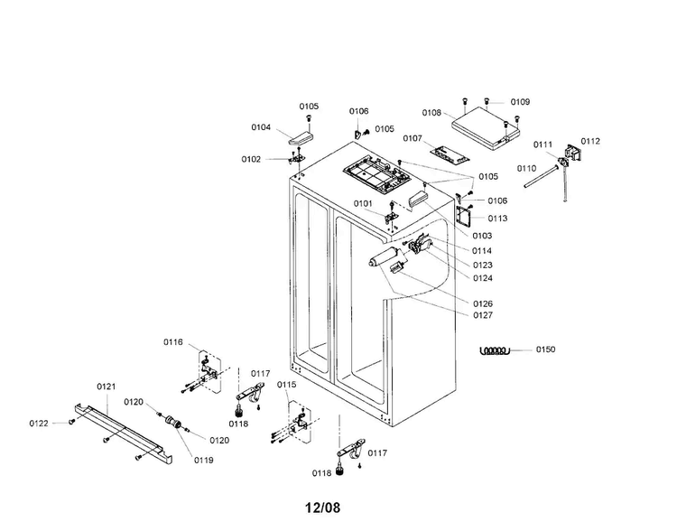 Cabinet Diagram and Parts List for B20CS51SNW 01 Bosch Refrigerator