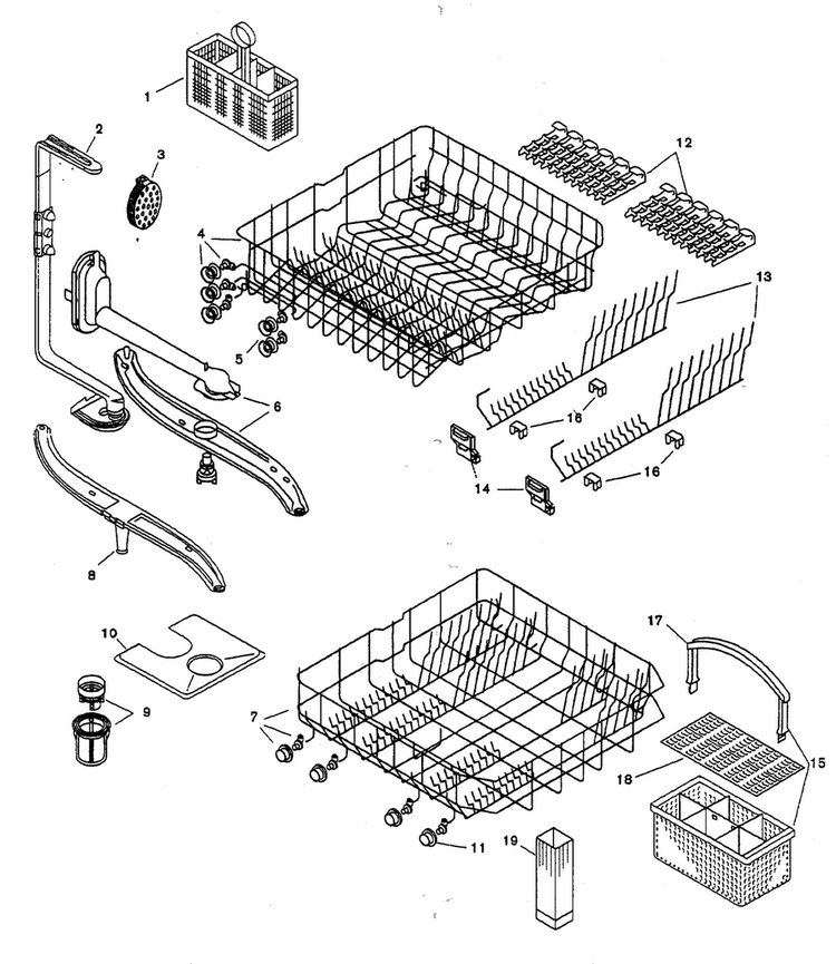 Racks Diagram and Parts List for SHU3336UC 06 Bosch Dishwasher