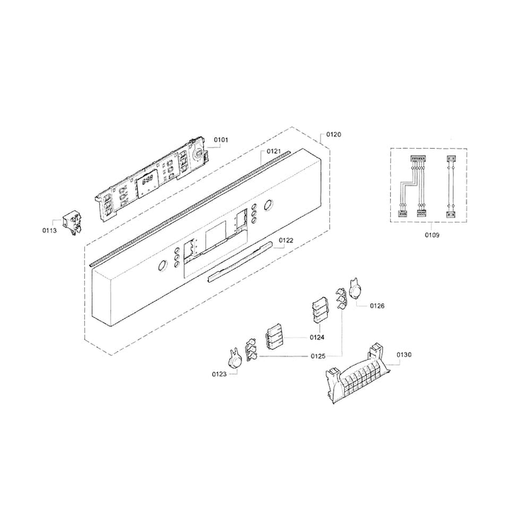 Control Panel Diagram and Parts List for SGE63E06UC 80 Bosch Dishwasher