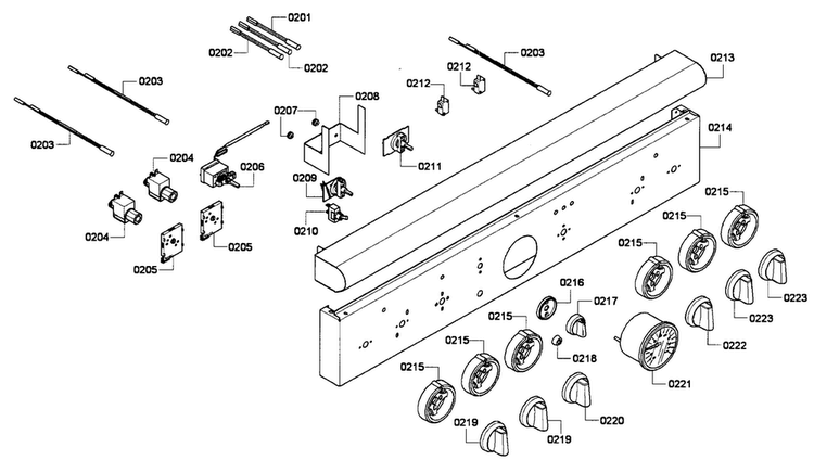 Controls Diagram and Parts List for PRD364EDPG-01  Thermador Range