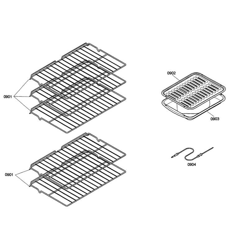 Shelfs Diagram and Parts List for HBL5620UC 04 Bosch Wall Oven
