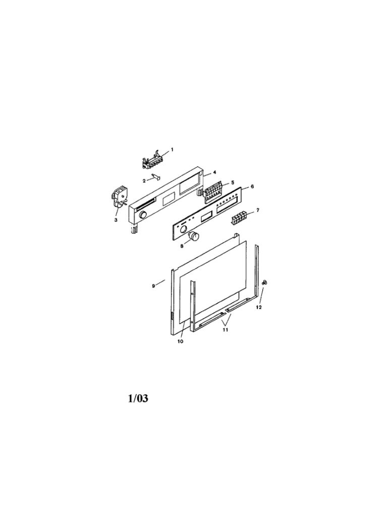 Fascia Panel And Outer Door Diagram and Parts List for SMU2042UC 09 Bosch Dishwasher